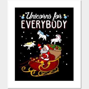 Unicorns For Everybody Ugly Christmas Sweater Posters and Art